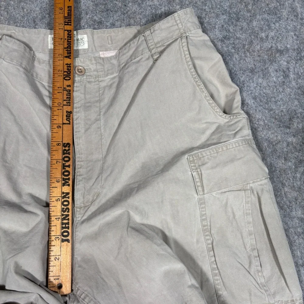 VTG Banana Republic Safari Cargo‎ Shorts Mens 34 Khaki Travel Cotton Distressed